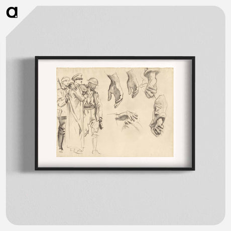アートポスター-Studies for "Gassed" by John Singer Sargent - ジョン シンガー サージェント Poster.