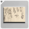 アートパネル-Studies for "Gassed" by John Singer Sargent - ジョン シンガー サージェント Canvas.