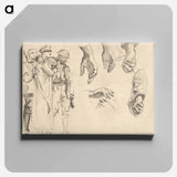 アートパネル-Studies for "Gassed" by John Singer Sargent - ジョン シンガー サージェント Canvas.