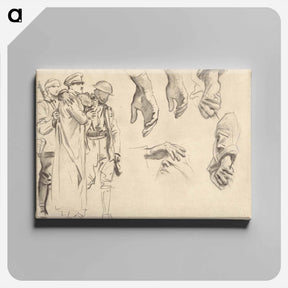 アートパネル-Studies for "Gassed" by John Singer Sargent - ジョン シンガー サージェント Canvas.