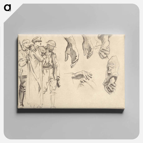アートパネル-Studies for "Gassed" by John Singer Sargent - ジョン シンガー サージェント Canvas.