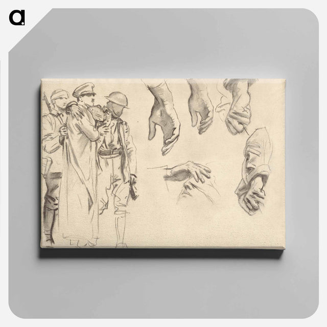 アートパネル-Studies for "Gassed" by John Singer Sargent - ジョン シンガー サージェント Canvas.