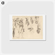 アートポストカード-Studies for "Gassed" by John Singer Sargent - ジョン シンガー サージェント Postcard.