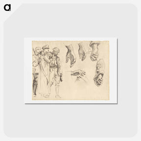 アートポストカード-Studies for "Gassed" by John Singer Sargent - ジョン シンガー サージェント Postcard.