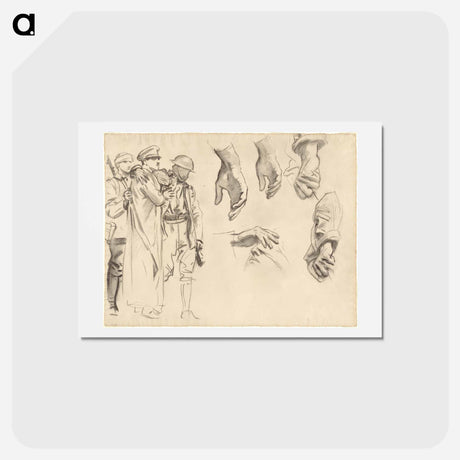 アートポストカード-Studies for "Gassed" by John Singer Sargent - ジョン シンガー サージェント Postcard.