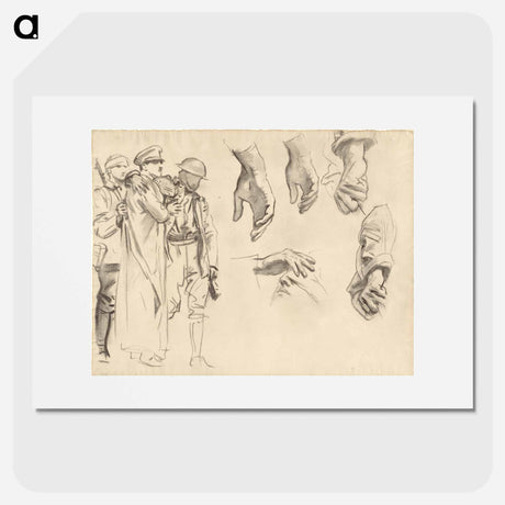 アートポスター-Studies for "Gassed" by John Singer Sargent - ジョン シンガー サージェント Poster.
