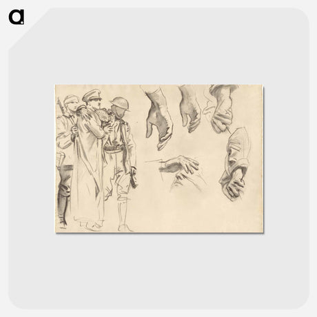 アートポストカード-Studies for "Gassed" by John Singer Sargent - ジョン シンガー サージェント Postcard.