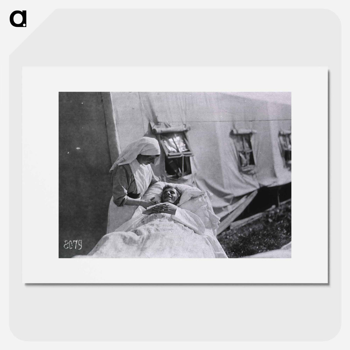 アートポスター-Nurse with Patient at Tent Hospital, Auteuil Race Track
 - 国立医学図書館 Poster.