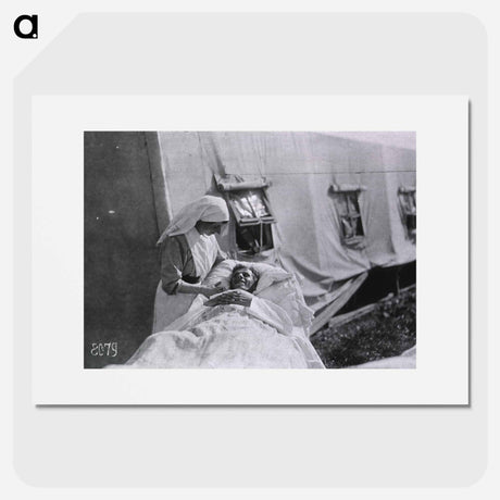 アートポスター-Nurse with Patient at Tent Hospital, Auteuil Race Track
 - 国立医学図書館 Poster.