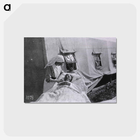 アートポストカード-Nurse with Patient at Tent Hospital, Auteuil Race Track
 - 国立医学図書館 Postcard.
