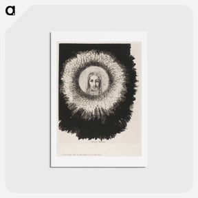 アートポストカード-And in the Very Disk of the Sun Lights the Face of Jesus Christ - オディロン ルドン Postcard.