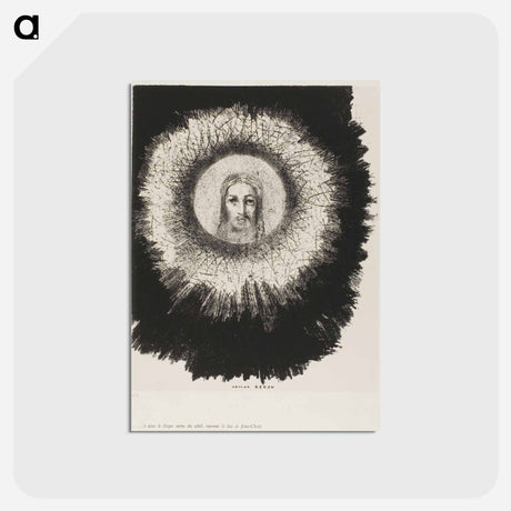 アートポストカード-And in the Very Disk of the Sun Lights the Face of Jesus Christ - オディロン ルドン Postcard.