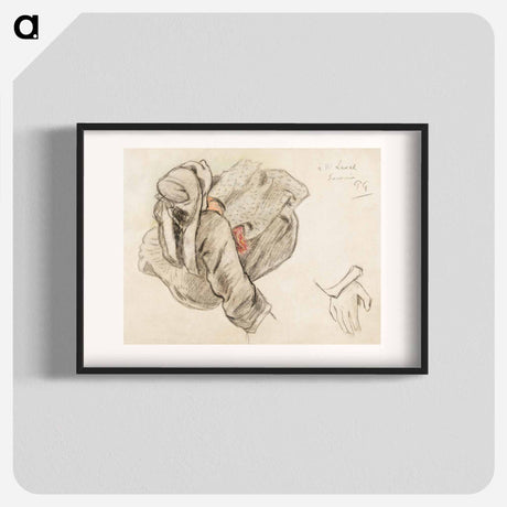 アートポスター-Seated Breton Woman - ポール ゴーギャン Poster.