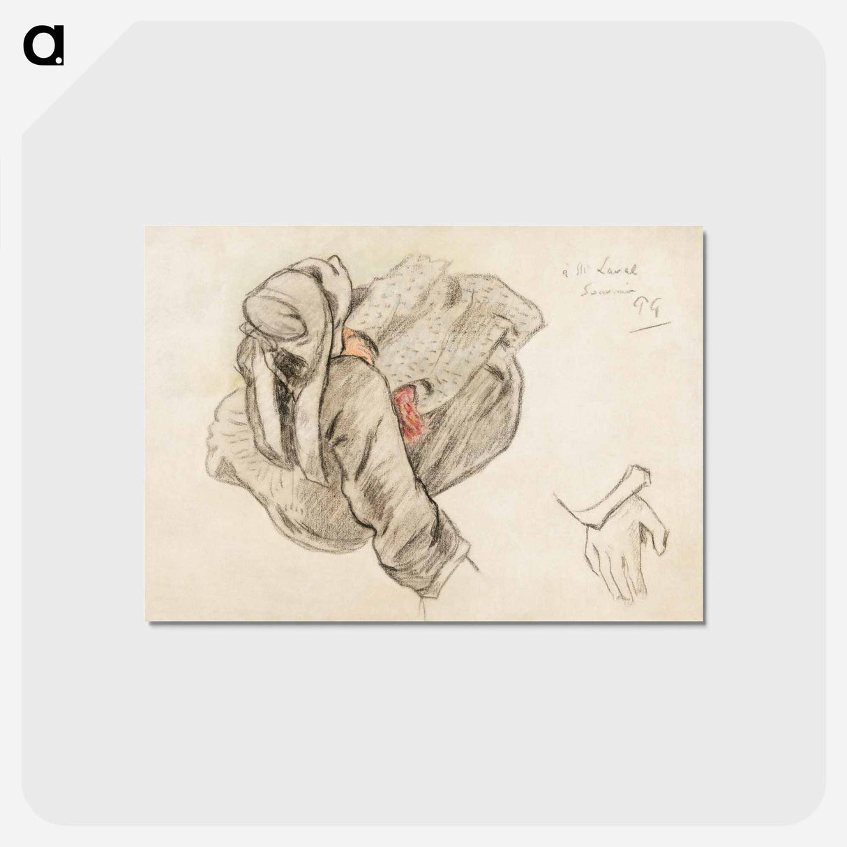 アートポストカード-Seated Breton Woman - ポール ゴーギャン Postcard.
