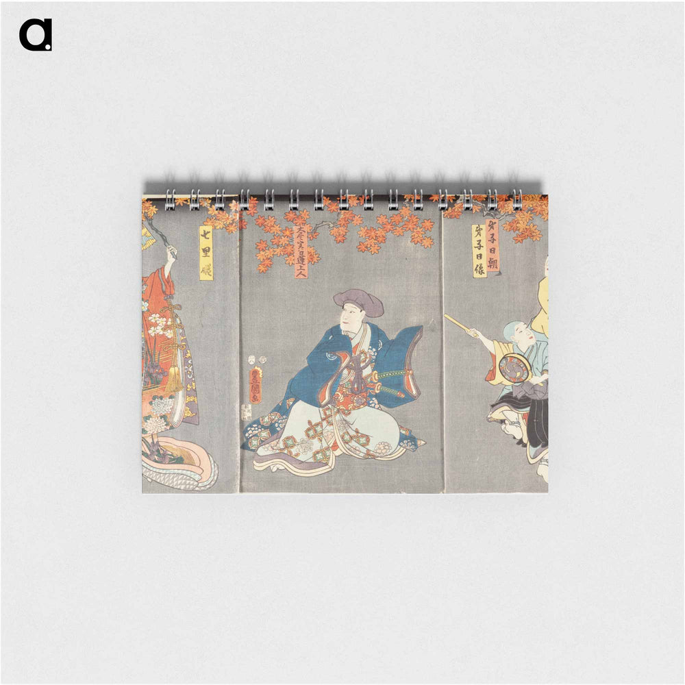 アートメモ帳-Actors Nakamura Enjaku as Deshi Nitchō and Bandō Mitsugorō VI as Deshi Nichizō; Ichikawa Danzō VI as Taijin, actually Nichiren Shōnin; and Nakamura Fukusuke I as Nanazato-hime by Utagawa Kunisada
 - 歌川 国貞 Memo.