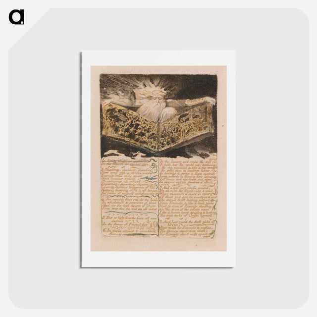 アートポストカード-The First Book of Urizen, Plate 8, "In Living Creations Appear'd...." - ウィリアム ブレイク Postcard.