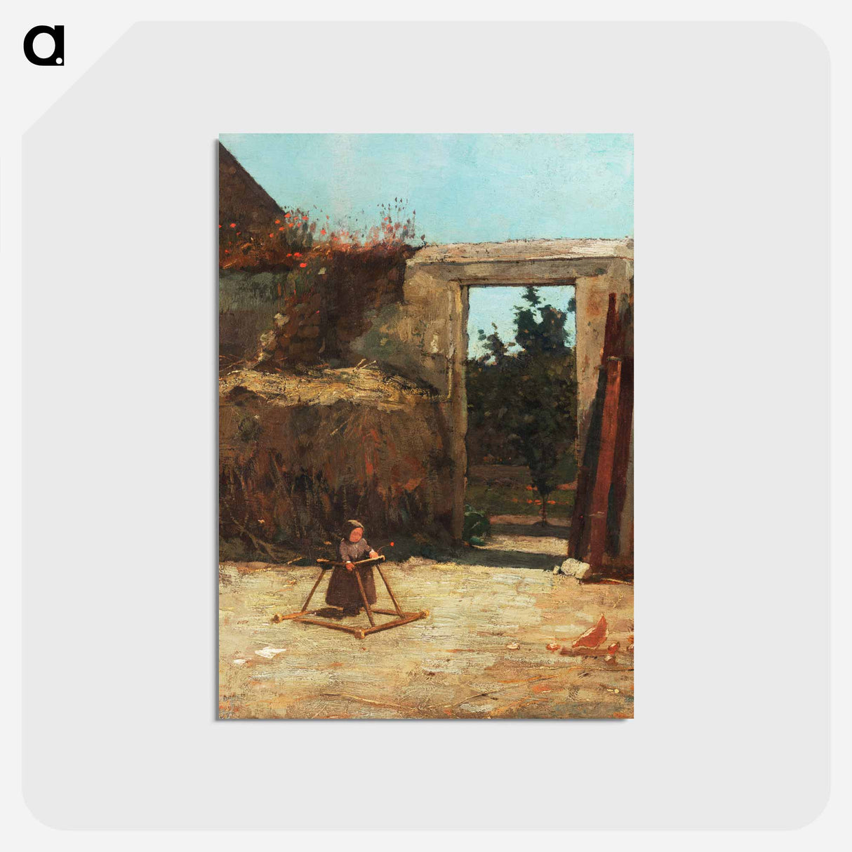 アートポストカード-French Farmyard - ウィンスロー ホーマー Postcard.