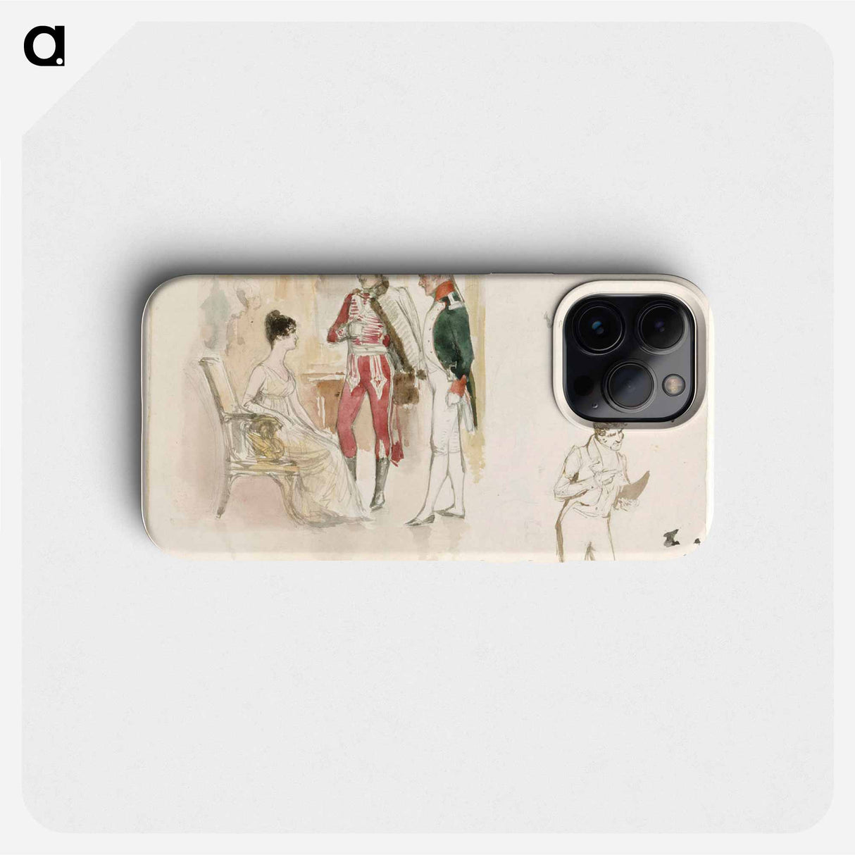 Istuva nainen ja kaksi herraa - アルバート エーデルフェルト Phone Case.