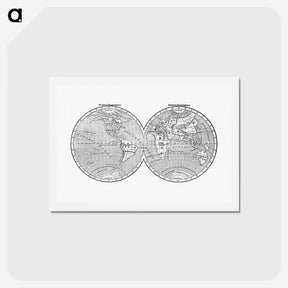 アートポストカード-World map from A System of Geography - アンティーク地図 Postcard.