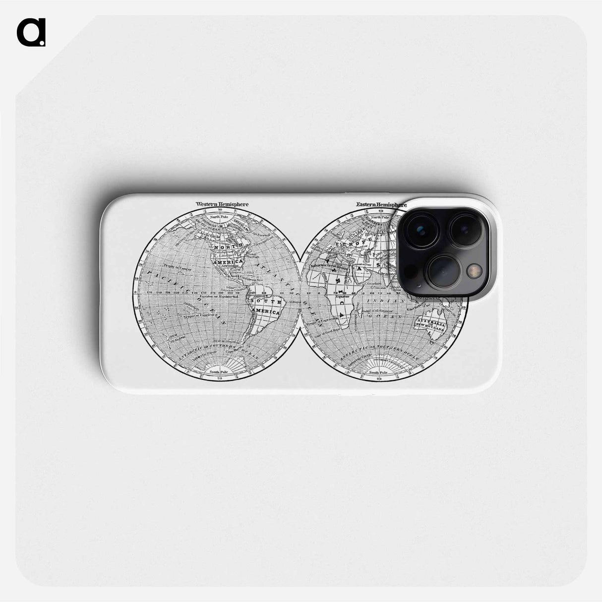 World map from A System of Geography - アンティーク地図 Phone Case.
