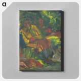 Resting hutner with two reclining men - アーノルド ピーター ワイズ クビンチャン Canvas.
