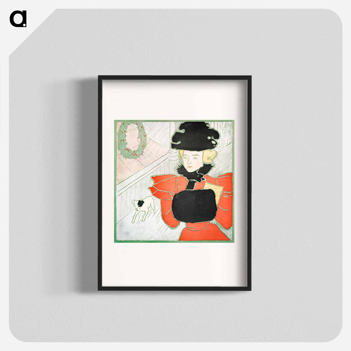 Vintage Christmas Card by Edward Penfield - エドワード ペンフィールド Poster.