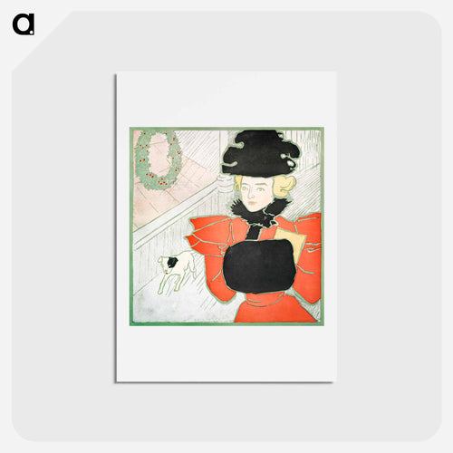 Vintage Christmas Card by Edward Penfield - エドワード ペンフィールド Postcard.