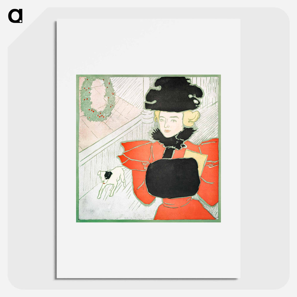Vintage Christmas Card by Edward Penfield - エドワード ペンフィールド Poster.