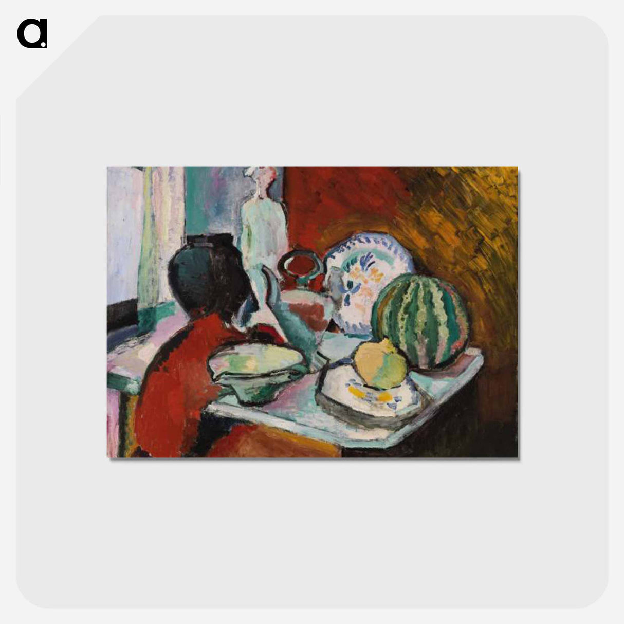 アートポストカード-Dishes and Melon - アンリ マティス Postcard.