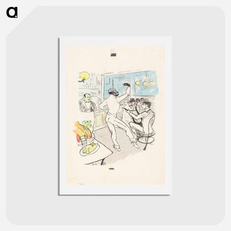 アートポストカード-Chocolat Dancing in the Achille Bar - アンリ ド トゥールーズ ロートレック Postcard.