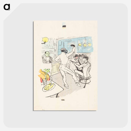 アートポストカード-Chocolat Dancing in the Achille Bar - アンリ ド トゥールーズ ロートレック Postcard.