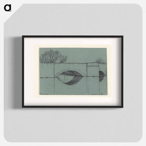 アートポスター-Brug, vermoedelijk bij het Meer van Thun - ユリー デ フラーハ Poster.