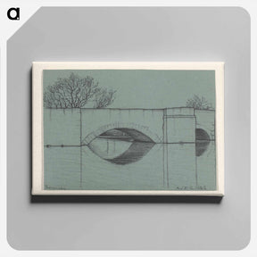 アートパネル-Brug, vermoedelijk bij het Meer van Thun - ユリー デ フラーハ Canvas.