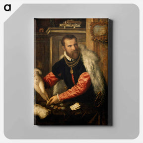 アートパネル-Portrait of Jacopo Strada - ティツィアーノ ヴェチェッリオ Canvas.