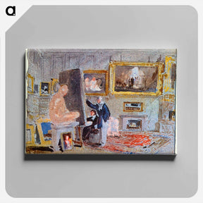 アートパネル-Painter at the easel - ウィリアム ターナー Canvas.