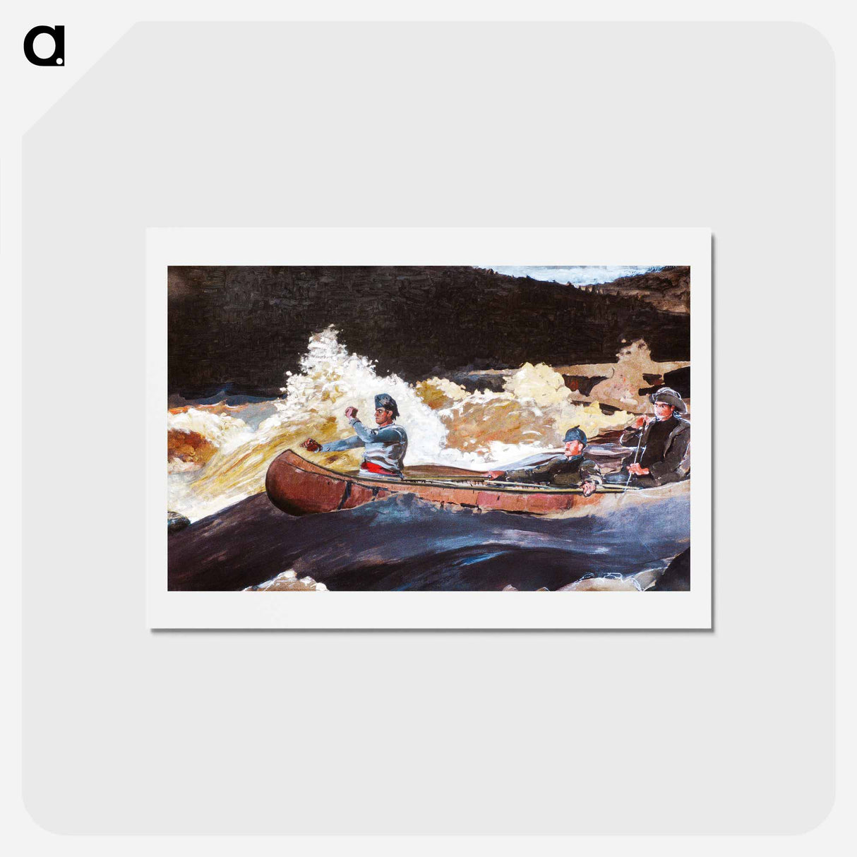 アートポストカード-Shooting the Rapids, Saguenay River - ウィンスロー ホーマー Postcard.