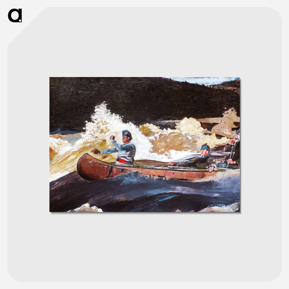 アートポストカード-Shooting the Rapids, Saguenay River - ウィンスロー ホーマー Postcard.