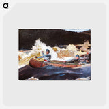 アートポストカード-Shooting the Rapids, Saguenay River - ウィンスロー ホーマー Postcard.