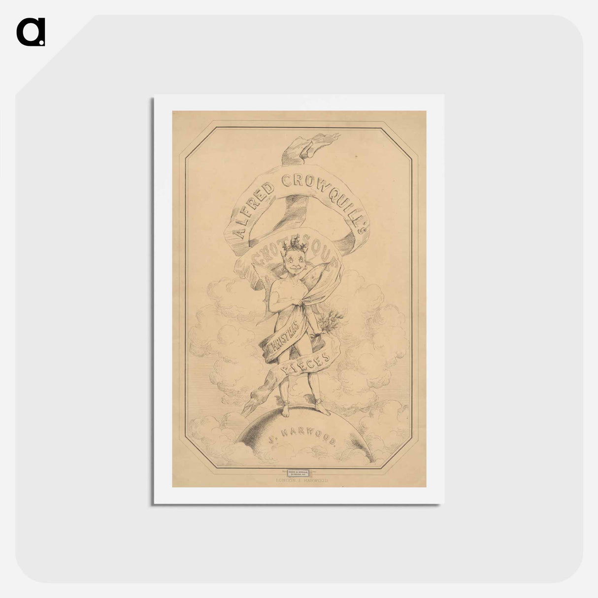 アートポストカード-Wrapper for six prints from Alfred Crowquill's Christmas Pieces
 - イェール大学アートギャラリー Postcard.