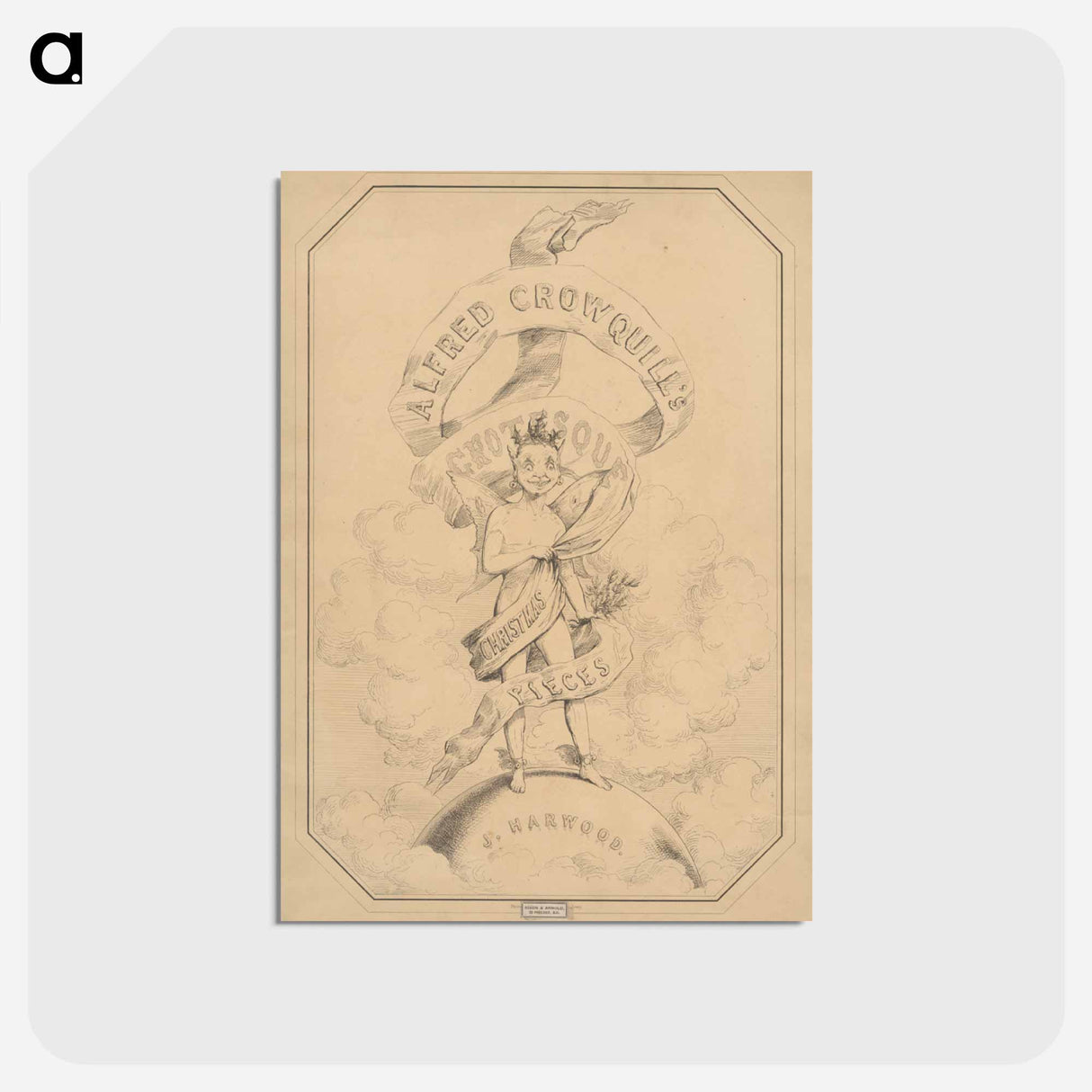 アートポストカード-Wrapper for six prints from Alfred Crowquill's Christmas Pieces
 - イェール大学アートギャラリー Postcard.
