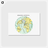 アートポストカード-World atlas from Voyeur's Checklist - アンティーク地図 Postcard.