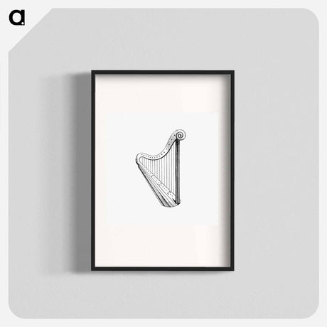 アートポスター-Victorian Harp Engraving
 - 大英図書館 Poster.