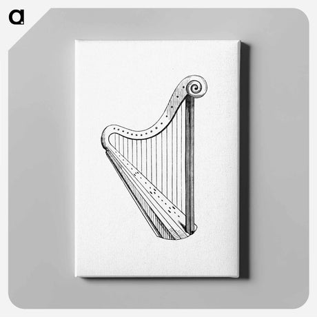 アートパネル-Victorian Harp Engraving
 - 大英図書館 Canvas.