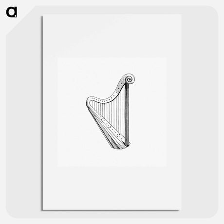 アートポスター-Victorian Harp Engraving
 - 大英図書館 Poster.