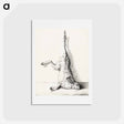 アートポストカード-Dead hare, hanging from a hind leg by Jean Bernard - ジャン ベルナール Postcard.
