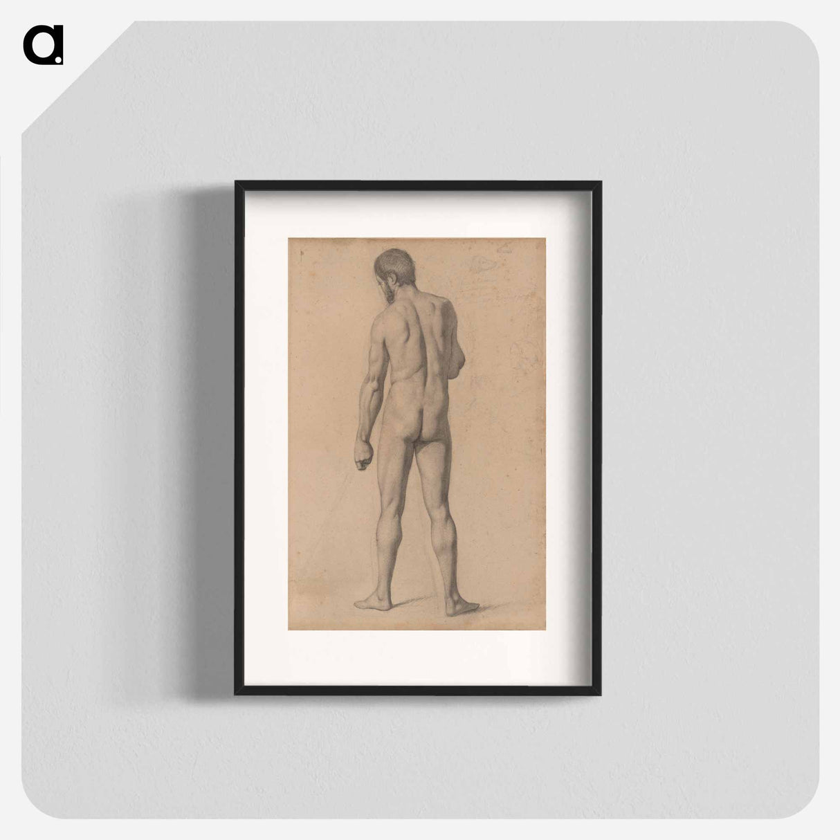 アートポスター-Academic Nude, Seen from the Back - ポール セザンヌ Poster.