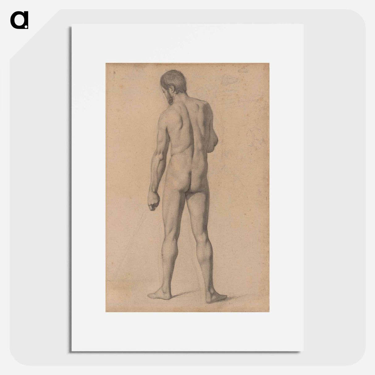 アートポスター-Academic Nude, Seen from the Back - ポール セザンヌ Poster.