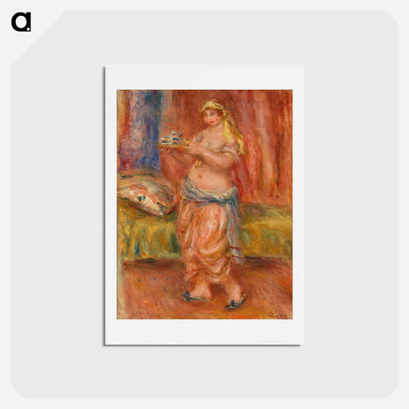 アートポストカード-Odalisque with Tea Set - ピエール オーギュスト ルノワール Postcard.