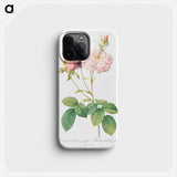 Celsiana, Damask Rose (Rosa damascena celsiana) - Pierre Joseph Redouté Phone Case.