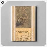 Kalenderblad januari met staande eend - テオ ヴァン ホイテマ Canvas.